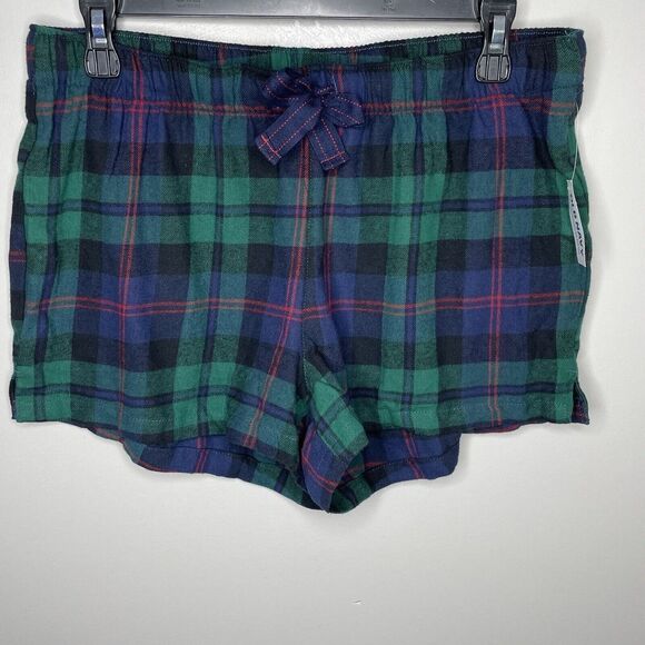 Old Navy Other - OLD NAVY Sleep Shorts Womens Medium M Black Watch Plaid NEW Flannel Pajama
